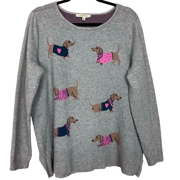 Astrologie Sweater Womens Gray Dachshund Dog Viral Tiktok Sweater Size XL - Picture 1 of 5